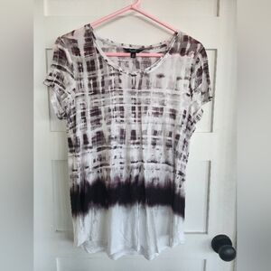 Simply Vera Vera Wang Purple and White Short Sleeve Tee